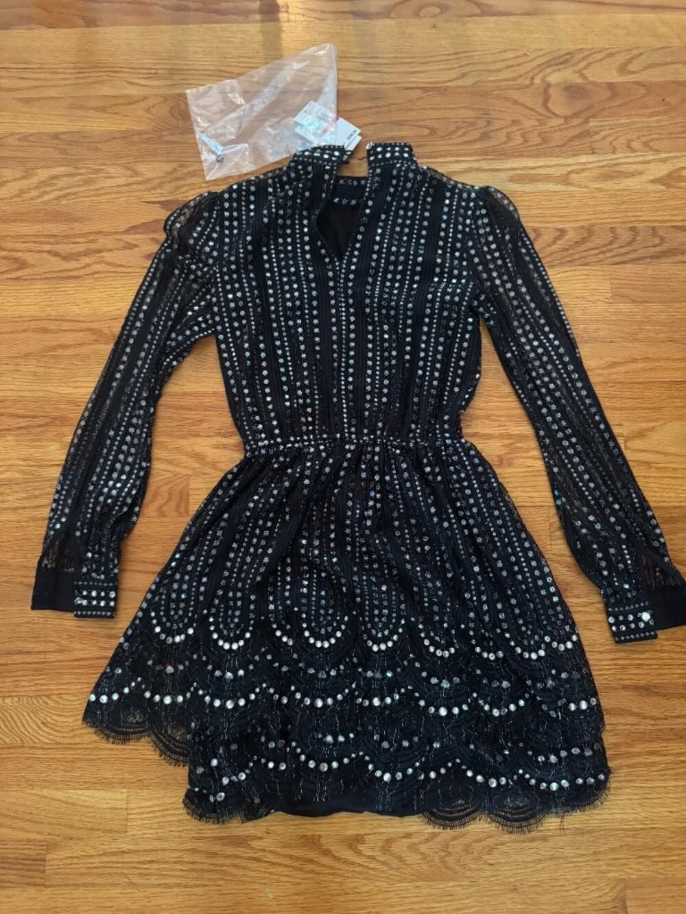 MICHAEL Michael Kors Black Sequin Lace Mini Dress (NEW w/ TAGS)